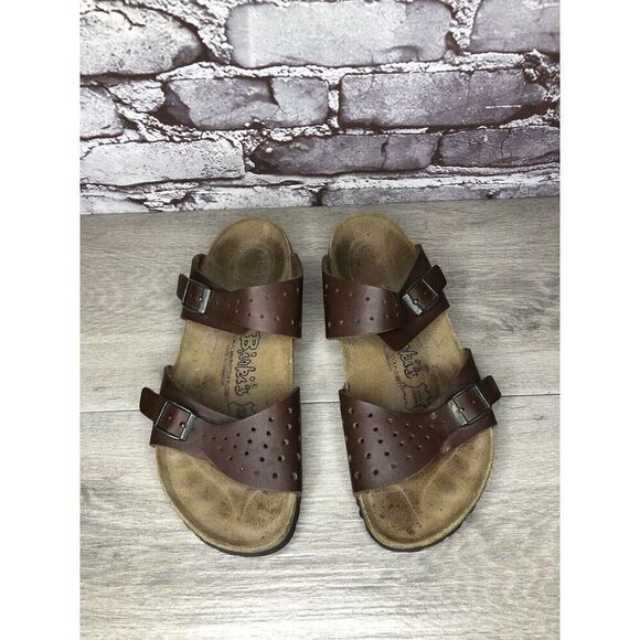 Birkenstock Birki's Freeport Brown Perforated Strap Sandals Women Sz 38EU/7M US - Picture 14 of 16